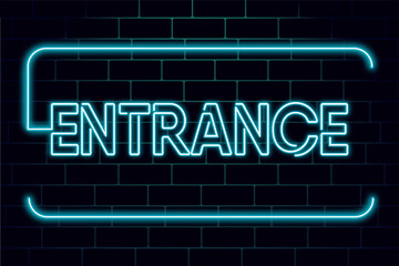 entrance sign brick wall neon electric text element glow 