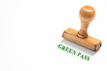 Rubber stamp with copy sign on white background.