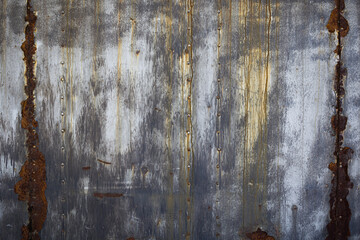 rusty metal texture with rivets over red background . metal rusty plate texture