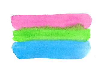 Polysexual abstract watercolor background, blend, brush strokes, creative illustration, blue, green, rose color palette