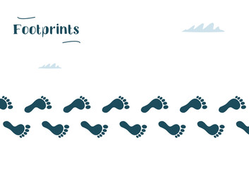 Obraz premium Step footprints paths, vector image on light background