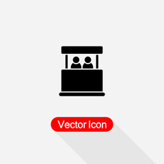 Sales Booth Icon, Promo Stand Icon Vector Illustration Eps10