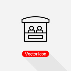 Sales Booth Icon, Promo Stand Icon Vector Illustration Eps10