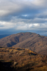 Mountain landscape in late autumn in the Carpathian Mountains, Romania