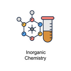 Inorganic Chemistry vector Filled Outline Icon Design illustration. Educational Technology Symbol on White background EPS 10 File