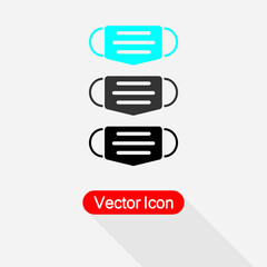 Dentist Mask Icon, Face Mask Icon, Mask Protection Virus Icon Vector Illstration Eps10