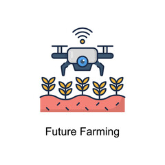 Future Farming vector Filled Outline Icon Design illustration. Educational Technology Symbol on White background EPS 10 File