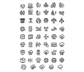 Set of 5G technology icons