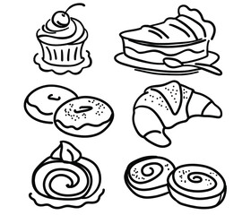 Confectionery and sweets icons 