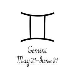 Zodiac symbol, its name and dates vector illustration pictogram set for astrology, horoscope, linear icons in simple hand drawn style