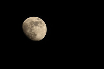 Moon on the dark sky