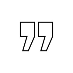 Quote icon. Quotation mark sign and symbol