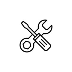 Repair tools icon. tool sign and symbol. setting icon. Wrench and screwdriver. Service