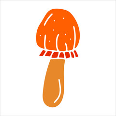 Mashroom hand drawn element. Vector illustration.