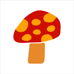 Mashroom hand drawn element. Vector illustration.