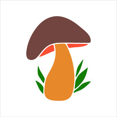 Mashroom hand drawn element. Vector illustration.