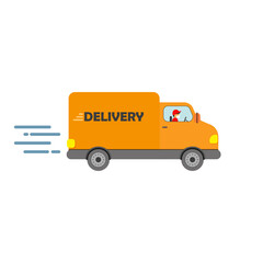 Online delivery service concept, online order tracking, delivery home and office. Warehouse, truck, drone courier, delivery man in respiratory mask. Vector illustration.
