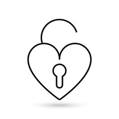 Open Love Lock Romance Glyph Icon