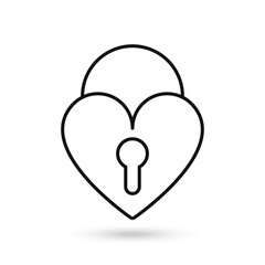 Love Lock Romance Glyph Icon
