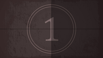 Countdown on the old movie screen. 