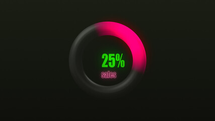 discount icon animation. neon Sale Discount Abstract Background.