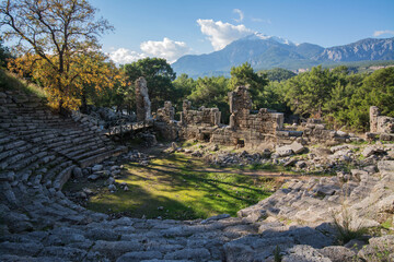 Naklejka premium Theatre of Phaselis ancient city from Antalya Turkey.