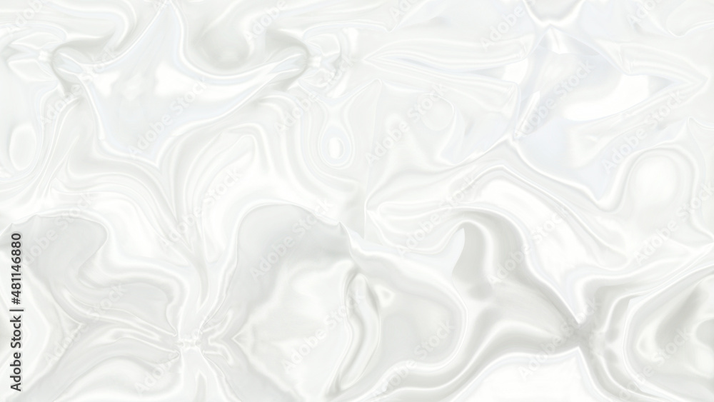Aufkleber white smooth glossy abstract elegant liquid animation background. seamless looping animation.