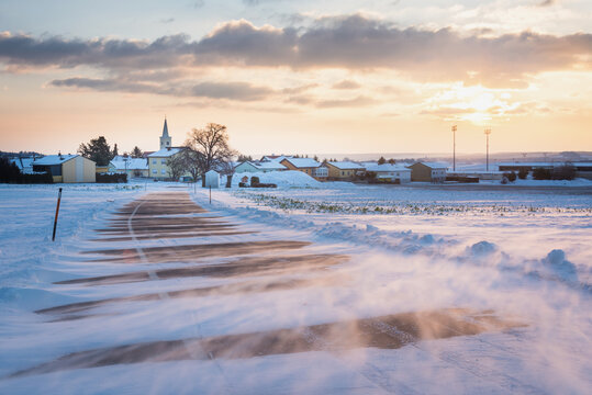 snow drift in the morning burgenland