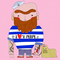 Grosso Marinaio mammone e amante dei cagnolini rosa © giulia