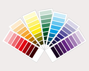 Collection palette. Catalog Samples spectrum rainbow in RGB. Color harmony. Trend colors. 