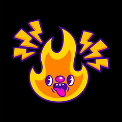 cute little fire character vector