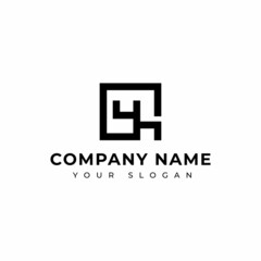 Letter YH logo vector design