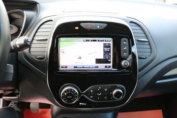 Obraz na płótnie Canvas Car dashboard with touch screen.
