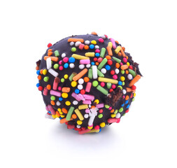 cake pops isolated lying on white table