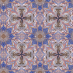 Abstract seamless pattern with kaleidoscope ornament.Texture for wallpaper, fabric, wrapping paper. 