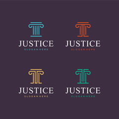 Attorney law and justice logo design template