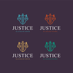 law and justice logo design vector template