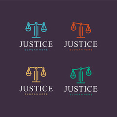 Justice and law logotype set