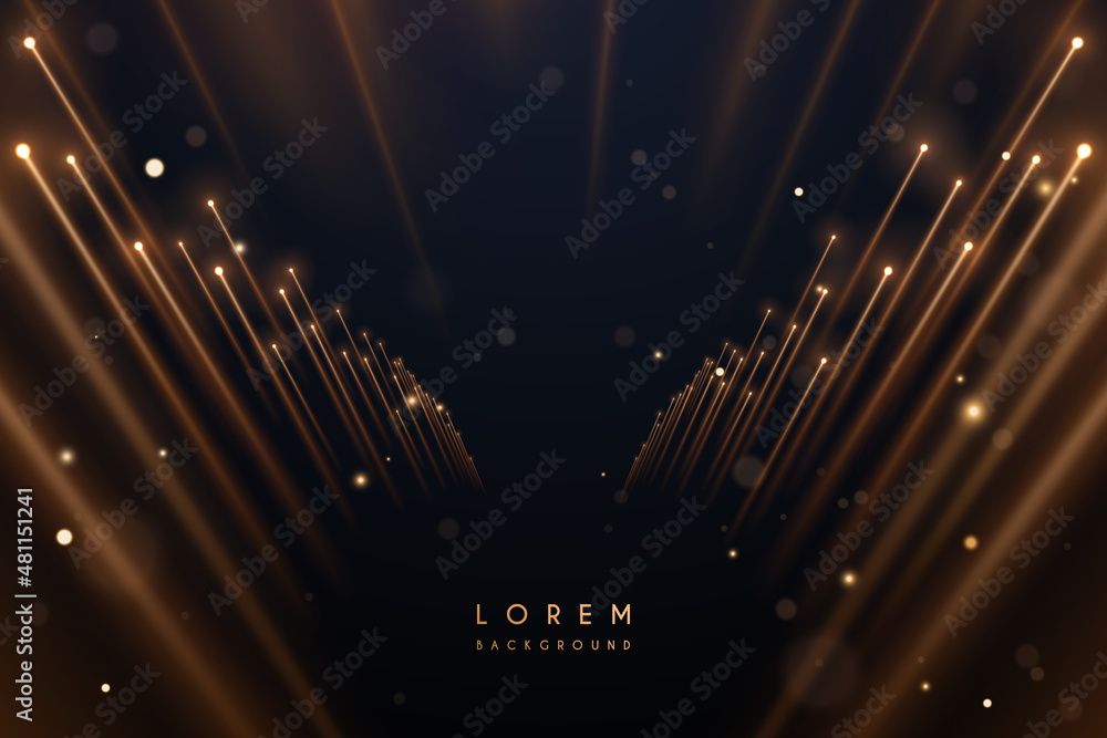 Poster Abstract golden light rays background