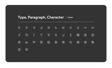 Type, Paragraph, Character icon - liner