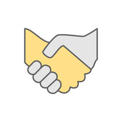 Handshake Icon in color icon, isolated on white background 