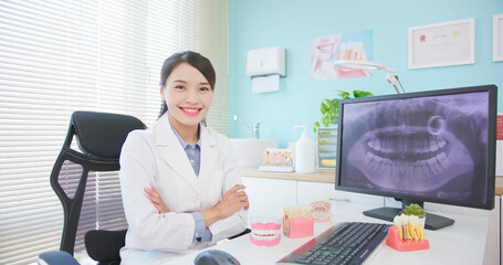 female dentist at dental clinic