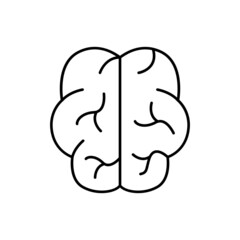 Brainstorm Icon  in black line style icon, style isolated on white background