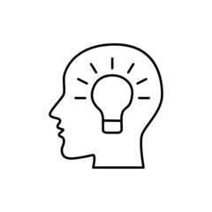Idea Icon  in black line style icon, style isolated on white background