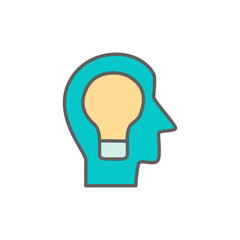 Idea Icon in color icon, isolated on white background 
