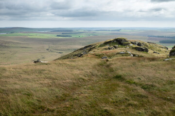 The summit of Brown Willy, highest point of Cornwall, UK