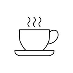 Coffee Icon  in black line style icon, style isolated on white background