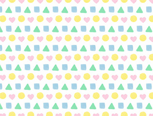 丸、三角、四角のパターン背景