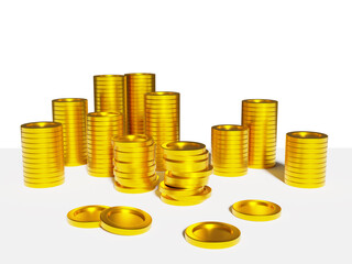 3Dのコイン　メタル　地面あり