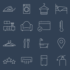 hotel icon set . hotel symbol pack vector elements for infographic web. with trend color